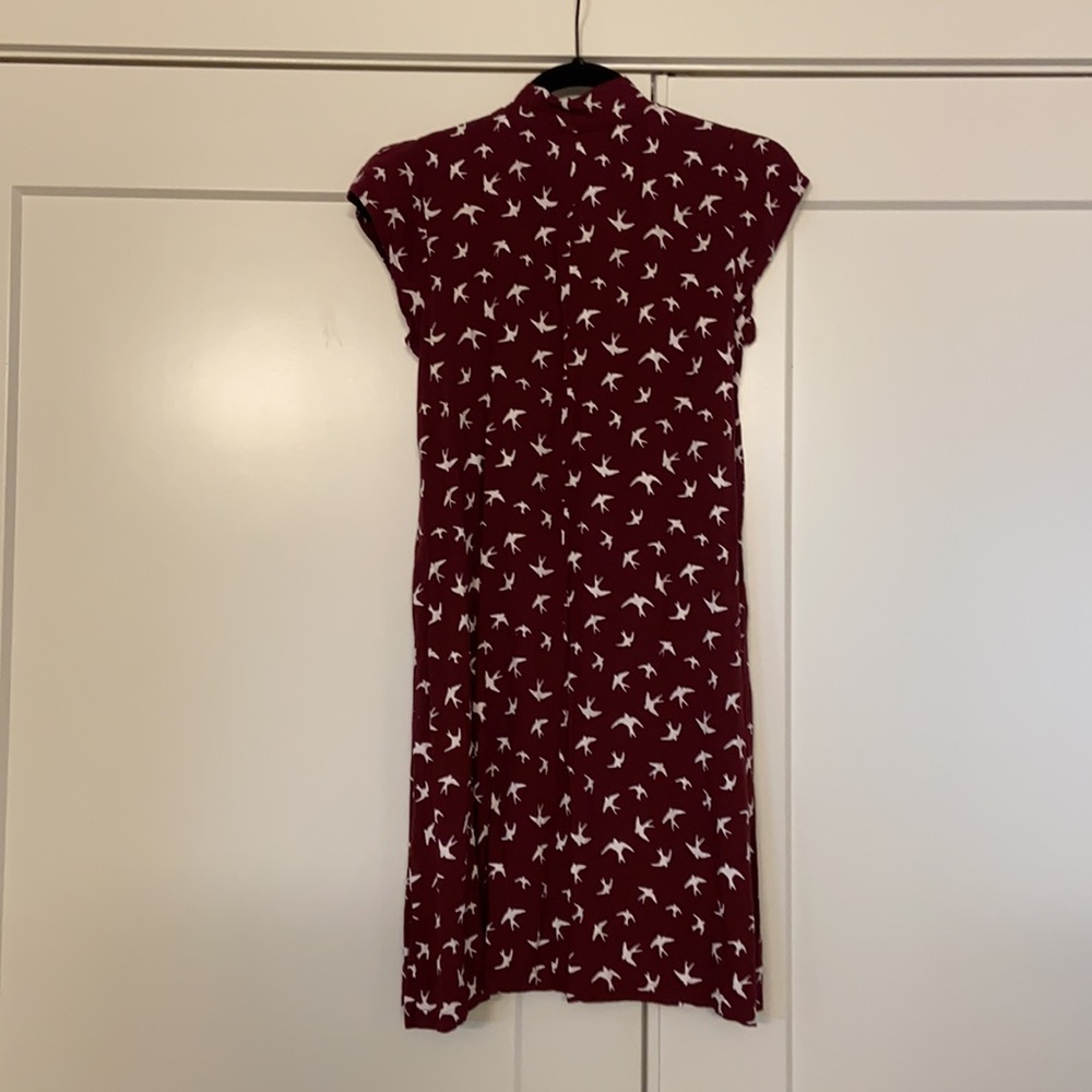 Modcloth Bird print shirt dress